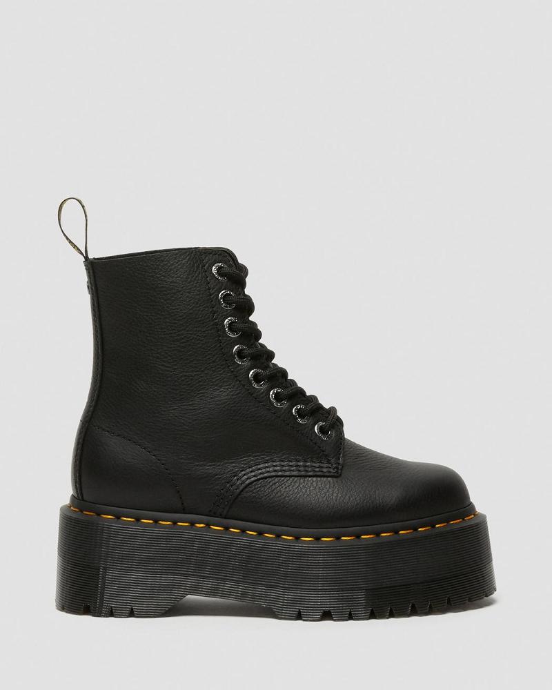 Dr Martens 1460 Pascal Max Læder Platform Støvler Dame Sort | DK 232GSO